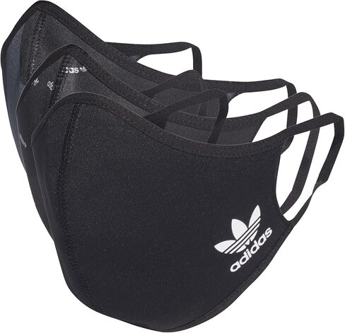 Adidas Originals 3-Stripes Unisex Face Cover, 3-Pack, Black with Logo Pattern (Small) in Saudi Arabia