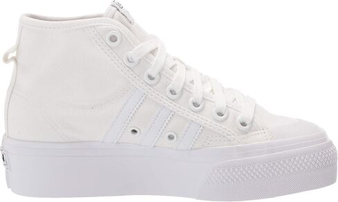 adidas Originals womens Nizza Platform Mid Sneaker, White/White/White, 8.5 US in Kuwait