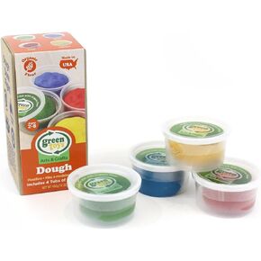 Green Toys Dough, Assorted 4-Pack - Multi-Color Creative Arts & Crafts Activity Kids Toy Set. No BPA, phthalates, PVC. Organic Dough, Made in The USA. in Saudi Arabia