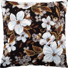 Cherry Blossoms. Needlepoint Kit. Throw Pillow 16×16 Inches. Printed Tapestry Canvas, European Quality