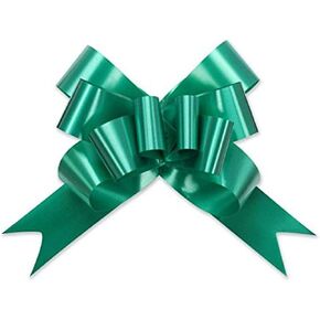 Berwick Offray .5'' Wide Butterfly Ribbon Pull Bow, 2'' Diameter with 8 Loops, Emerald Green, 100 Count