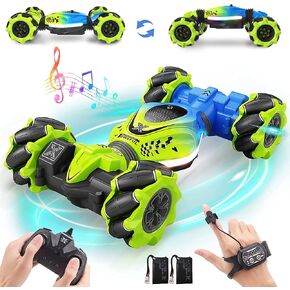 Dysaim Gesture Sensing RC Stunt Car للبنين / البنات الذين تتراوح أعمارهم بين 6 سنوات فما فوق، 4WD 2.4 جيجا هرتز سيارة RC يتم التحكم فيها يدويًا مع قفاز الإصبع الانجراف حيلة التحكم عن بعد معصم السيارة 360 درجة دوارة تويست سيارة لعبة هدايا عيد ميلاد in Kuwait