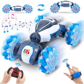Dysaim Gesture RC Car, Gesture Sensing RC Stunt Car Toys for Kids 6-12 yr, 2.4GHz 4WD Hand Remote Control Cars with Lights Music, Off-Road 360° Rotation RC Drift Car Birthday Easter Gifts