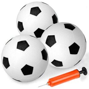 Anzmtosn 6" Small Kids Soccer Rubber Balls Sports Toys, Indoor Mini PVC Soccer for Beach Pool, Beach Soccer Balls for Mini Soccer Goal, Toddlers Balls for Inflatables Pool Hoops, Soft Balls（3 Pack）