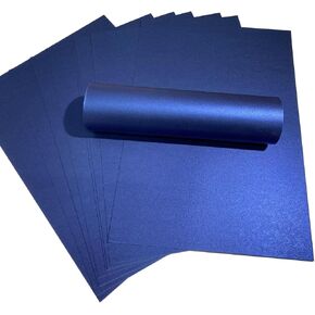 10 Sheets Royal Coloured Pearlescent A4 Card Decorative 300gsm Double Sided (Royal Blue) in Saudi Arabia