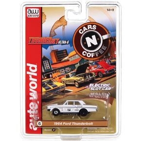 Auto World Thunderjet Cars N Coffee 1964 Ford Thunderbolt (White) HO Scale Slot Car in Saudi Arabia