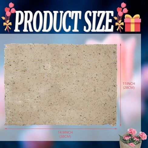 50 قطعة من ورق التوت الطبيعي المصنوع يدويًا من Vmiapxo، أوراق قصاصات ورقية تزيينية عتيقة لكتابة اللوحة Decoupage، مقاس 38.1 سم × 27.94 سم in Kuwait