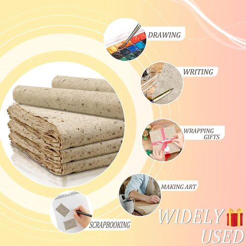 50 قطعة من ورق التوت الطبيعي المصنوع يدويًا من Vmiapxo، أوراق قصاصات ورقية تزيينية عتيقة لكتابة اللوحة Decoupage، مقاس 38.1 سم × 27.94 سم in Kuwait