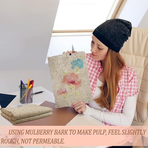 50 قطعة من ورق التوت الطبيعي المصنوع يدويًا من Vmiapxo، أوراق قصاصات ورقية تزيينية عتيقة لكتابة اللوحة Decoupage، مقاس 38.1 سم × 27.94 سم in Kuwait