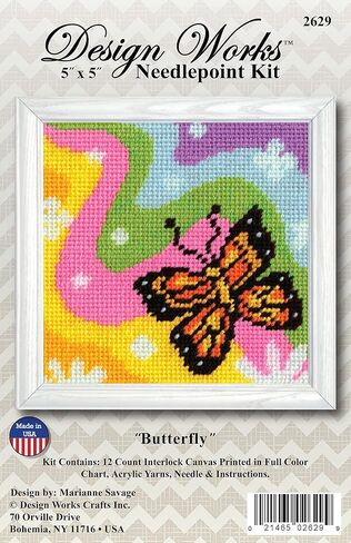 Design Works Crafts Butterfly Needlepoint Kit, Multicoloured in Saudi Arabia