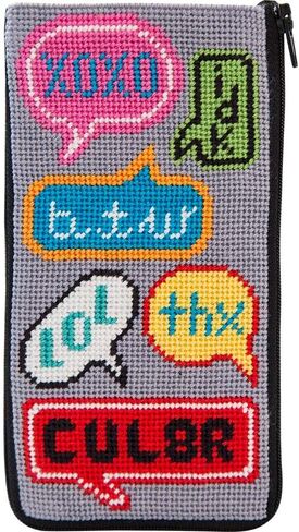 Stitch & Zip Eyeglass Case Needlepoint Kit- Texting in Saudi Arabia