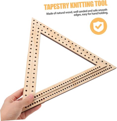 MAGICLULU 2pcs Tapestry Weaving Tools Woven Tapestry Braid Tool Knitting Loom Dream Catcher Hoops Triangle Dream Catcher Frame Wooden Weaving Loom Frame Handmade Tapestry Supply Wooden Khaki in Saudi Arabia
