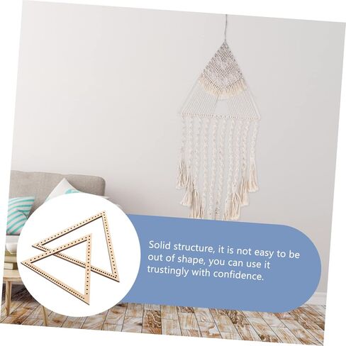 MAGICLULU 2pcs Tapestry Weaving Tools Woven Tapestry Braid Tool Knitting Loom Dream Catcher Hoops Triangle Dream Catcher Frame Wooden Weaving Loom Frame Handmade Tapestry Supply Wooden Khaki in Saudi Arabia