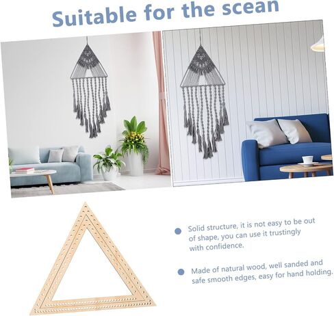 MAGICLULU 2pcs Tapestry Weaving Tools Woven Tapestry Braid Tool Knitting Loom Dream Catcher Hoops Triangle Dream Catcher Frame Wooden Weaving Loom Frame Handmade Tapestry Supply Wooden Khaki in Saudi Arabia