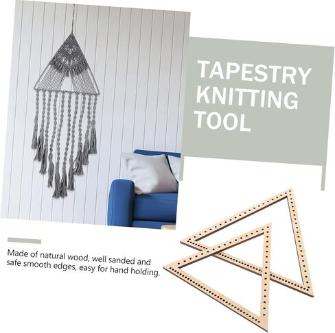 MAGICLULU 2pcs Tapestry Weaving Tools Woven Tapestry Braid Tool Knitting Loom Dream Catcher Hoops Triangle Dream Catcher Frame Wooden Weaving Loom Frame Handmade Tapestry Supply Wooden Khaki in Saudi Arabia