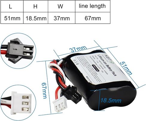 KBT RC Car Lithium Battery: 3.7V 800mAh Rechargeable Li-ion Battery with SM -2P Plug & Charging Cable for RC Cars -2 Pack in Saudi Arabia