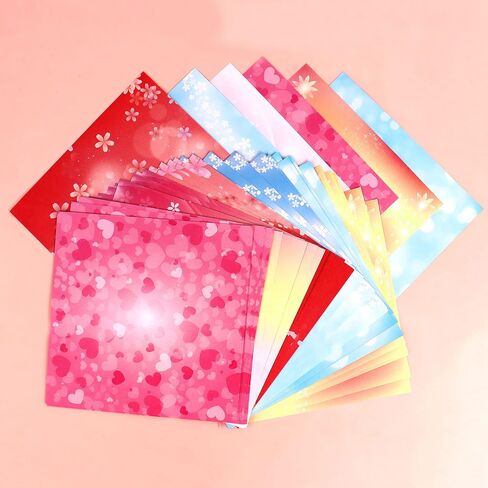 Cyodoos 100 Sheets Colorful Flower Origami Paper Kit 6x6 Inch 12 Vivid Colors Double Sided Printed Traditional Patterns Square for Arts Crafts Projects in Kuwait