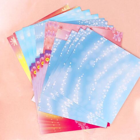 Cyodoos 100 Sheets Colorful Flower Origami Paper Kit 6x6 Inch 12 Vivid Colors Double Sided Printed Traditional Patterns Square for Arts Crafts Projects in Kuwait