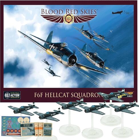 Wargames Delivered Blood Red Skies: The Battle of Midway Starter Set - 1:200 Scale WW2 Mass Air Combat Tabletop Wargame - Airplane Board Games by Warlord Games in Kuwait