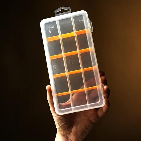 CANOPUS 9-Grid Clear Plastic Compartment Box with Adjustable Dividers, Small Parts Storage and Organizer Case for Craft, Jewelry, Beads, Tiny Tools and Parts, (2 Set), 5.5 x 4.0 x 1.2 inch, Clear in Saudi Arabia