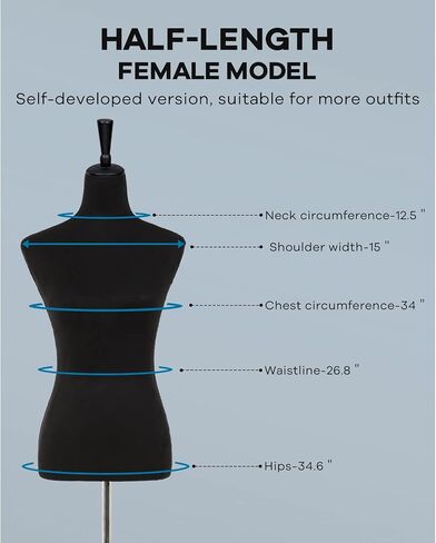 Mannequin,Dress Form Female Mannequin Torso Adjustable 59-67 Inch Upgraded Manican in Saudi Arabia