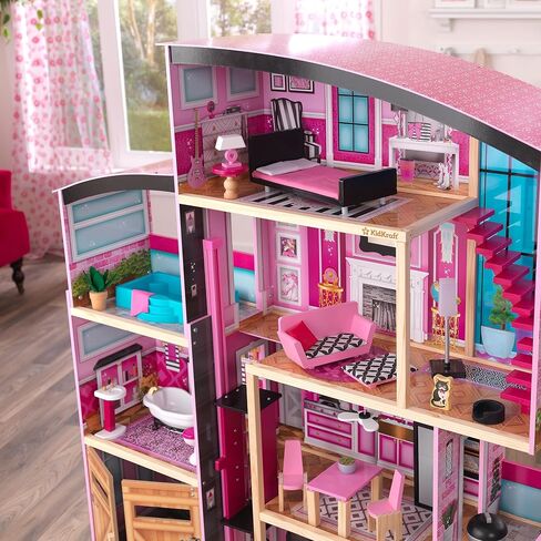 KidKraft Wooden Dollhouse Shimmer Mansion for 12" Dolls in Saudi Arabia