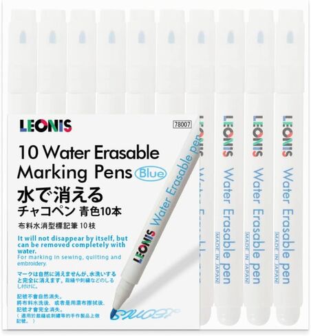 LEONIS Water Erasable Fabric Marking Pen Blue 5 Count Pack [ 78008 ] in Kuwait