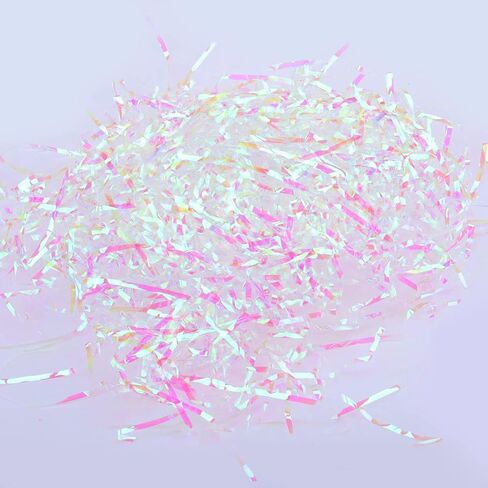 100 Grams Basket Filler Paper Shred, Shiny Blue Film PP Hamper Shreds & Strands Shredded Grass Stuffer Crinkle Confetti Raffia Paper Gift Box Filler for DIY Gift Wrapping & Basket Filling in Kuwait