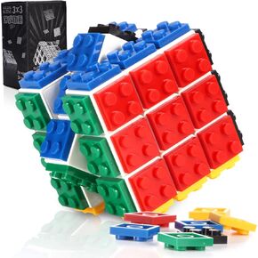 Build Magic Cube 3x3, Brain Teaser Speed Cube Toys for Kids Adults, Handheld 3D Puzzle Cube for Boys Girls Birthday Gifts Classroom Prize