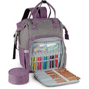 Reessy Crochet Backpack Travel, Crochet Bag Yarn Backpack, Crochet Storage Bag Large, Knitting Bag Back Pack, Crochet Back Pack for Crocheting, Yarn Storage Organizer Craft Bags for Traveling in Kuwait