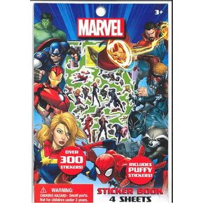 Innovative Designs, LLC Marvel Avengers Sticker Book Set, 4 Sheets of 300+ Stickers with Puffy Reusable Stickers, Personalize and Decorate Sticker Pads, Bulk Cute Stickers for Girls and Boys