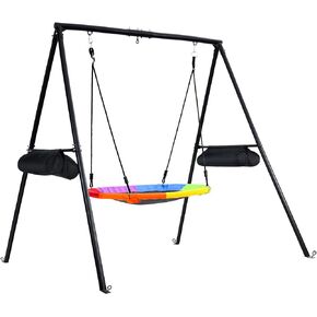 Trekassy 440lbs Swing Set with 40 Inch Saucer Tree Swing, Swivel, Sandbag and Heavy Duty A-Frame Metal Swing Stand in Saudi Arabia