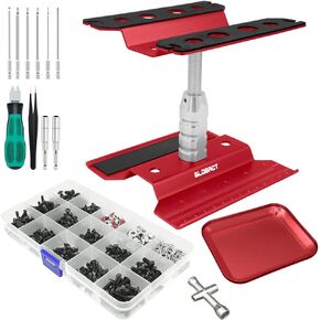 GLOBACT RC Car Repair Work Stand Repair Tool Set 360 Degree Rotation and 521 PCS RC Screws Kit and RC Screwdrivers and Screws Pallet Kit for 1/8 1/10 1/12 1/16 1/18 RC Car Truck Crawler (Black) in Saudi Arabia