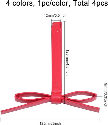 CHGCRAFT 4Pcs 4Colors Bowknot PU Leather Ornament Accessories for Bag Making Purses Making Supplies, Mixed Color in Saudi Arabia