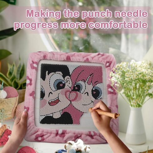Gripper Strip Frame Cover Rug Hooking Frame Cover Flannel for 19.6" x 19.6" (Pink) in Kuwait