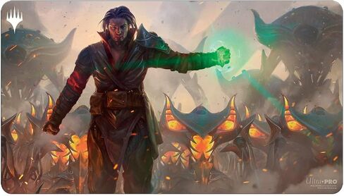 Ultra PRO - Magic: The Gathering The Brothers War Playmat ft. (Mishra Eminent One) تحمي بطاقاتك أثناء اللعب من الخدوش والخدوش، مثالية كلوحة ماوس كبيرة الحجم للألعاب وحصيرة المكتب in Kuwait