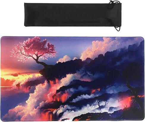 بساط لعب جارديان من ايجيس لMTG مقاس 24 × 14 انش، بساط لعب بطاقات التداول مع حقيبة تخزين، مطاط مانع للانزلاق متوافق مع TCG CCG، شجرة in Kuwait