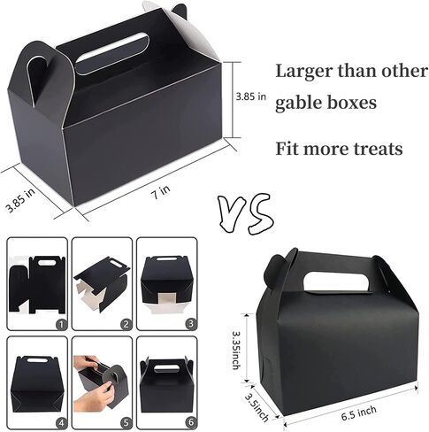 صناديق هدايا للحفلات من LOKQING مقاس 7 × 3.85 × 3.85 بوصة، صناديق بيضاء للمكافآت، صناديق هدايا ورقية لحفلات استقبال المولود الجديد وحفلات أعياد الميلاد وحفلات الزفاف (25 حزمة) in Kuwait