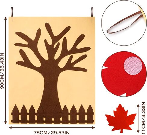 Fall Tree of Thanks Craft Kit Felt Fall Decorations Fall Tree Board with 60 Pieces Autumn Leaf Maple Leaves Ornaments Autumn Bulletin Board for DIY Craft Kids Classroom Thanksgiving Decorations in Saudi Arabia