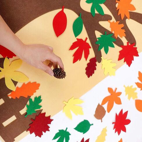 Fall Tree of Thanks Craft Kit Felt Fall Decorations Fall Tree Board with 60 Pieces Autumn Leaf Maple Leaves Ornaments Autumn Bulletin Board for DIY Craft Kids Classroom Thanksgiving Decorations in Saudi Arabia