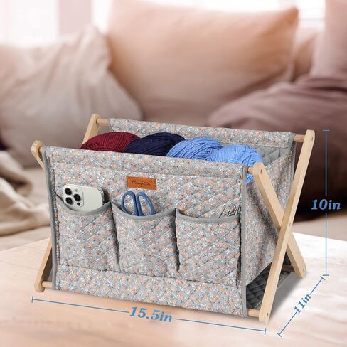 منظم تخزين الغزل كبير الحجم من Yarn Caddy لخيوط الغزل - منظم لخطافات الكروشيه وإبر الحياكة والإكسسوارات الأخرى (بيزلي-بنفسجي 1) in Kuwait