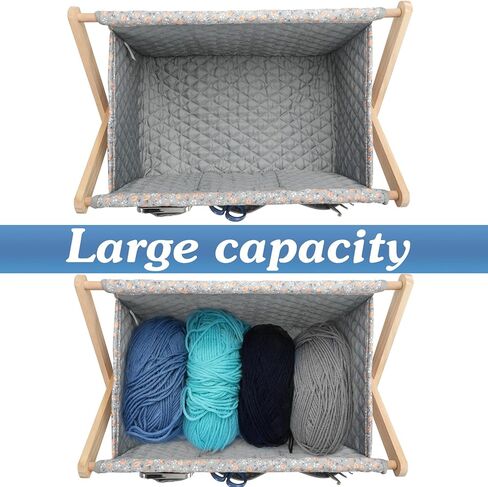 منظم تخزين الغزل كبير الحجم من Yarn Caddy لخيوط الغزل - منظم لخطافات الكروشيه وإبر الحياكة والإكسسوارات الأخرى (بيزلي-بنفسجي 1) in Kuwait
