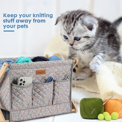 منظم تخزين الغزل كبير الحجم من Yarn Caddy لخيوط الغزل - منظم لخطافات الكروشيه وإبر الحياكة والإكسسوارات الأخرى (بيزلي-بنفسجي 1) in Kuwait