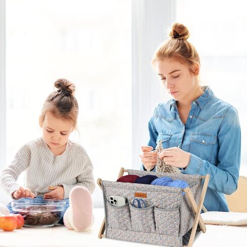 منظم تخزين الغزل كبير الحجم من Yarn Caddy لخيوط الغزل - منظم لخطافات الكروشيه وإبر الحياكة والإكسسوارات الأخرى (بيزلي-بنفسجي 1) in Kuwait