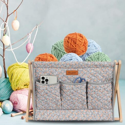 منظم تخزين الغزل كبير الحجم من Yarn Caddy لخيوط الغزل - منظم لخطافات الكروشيه وإبر الحياكة والإكسسوارات الأخرى (بيزلي-بنفسجي 1) in Kuwait