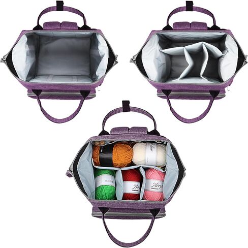 Reessy Crochet Backpack Travel, Crochet Bag Yarn Backpack, Crochet Storage Bag Large, Knitting Bag Back Pack, Crochet Back Pack for Crocheting, Yarn Storage Organizer Craft Bags for Traveling in Kuwait