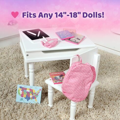Playtime by Eimmie 18 Inch Doll Furniture Couch & Living Room Set – Wooden Playset with TV & Pet Accessories, Fits American, Generation, My Life & Similar 14"-18" Dolls in Kuwait