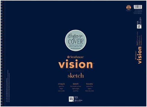 Strathmore Vision Vellum Mixed Media Pad 5.5"X8.5"-98lb, 70 Sheets -62662550 in Kuwait