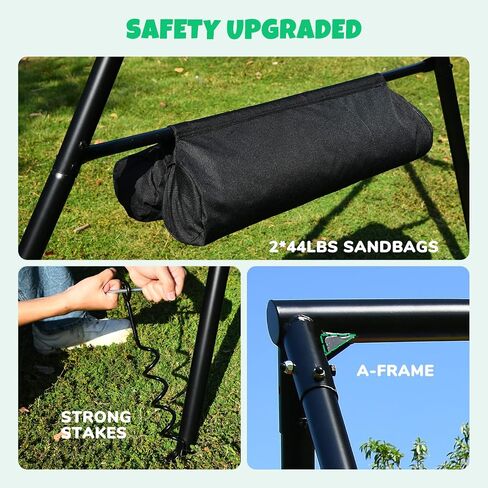 Trekassy 440lbs Swing Set with 40 Inch Saucer Tree Swing, Swivel, Sandbag and Heavy Duty A-Frame Metal Swing Stand in Saudi Arabia
