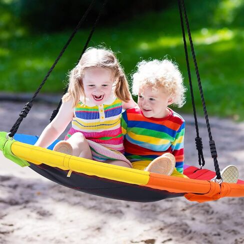 Trekassy 440lbs Swing Set with 40 Inch Saucer Tree Swing, Swivel, Sandbag and Heavy Duty A-Frame Metal Swing Stand in Saudi Arabia